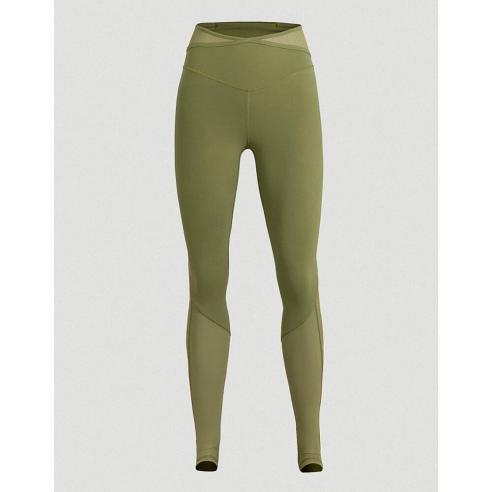 Lululemon Nulu Crisscross Mesh Stirrup Tight Green Leggings Sz 10 LW5ERXS - Picture 2 of 12